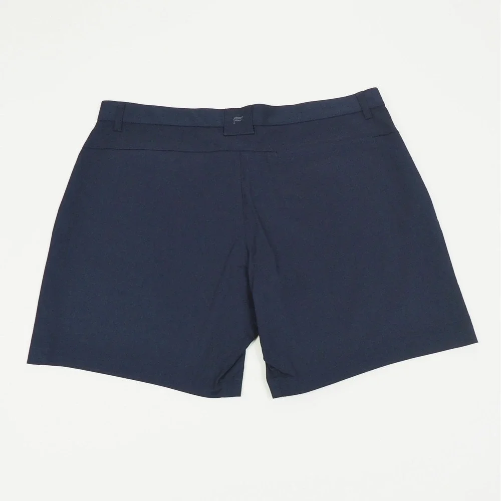 New Fabletics The High Side Chino Shorts Mens 40 Navy Blue Casual Cotton Blend